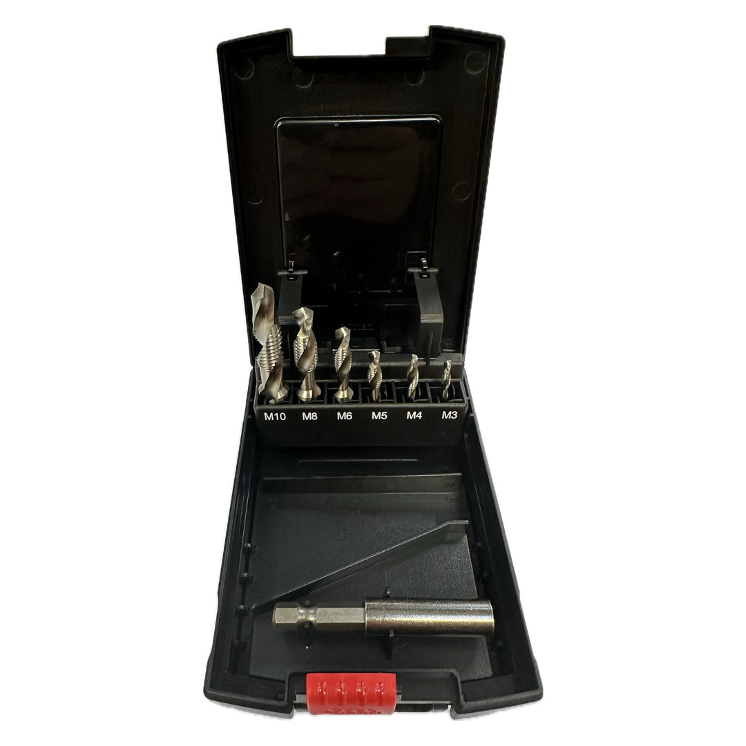 thumbnail image 2 of Atoplee 6-Piece Drill And Tap Bit Set | 6-32NC To 1/4-20NC, Hex Shank For One-Step Drilling & Tapping 2 of 14